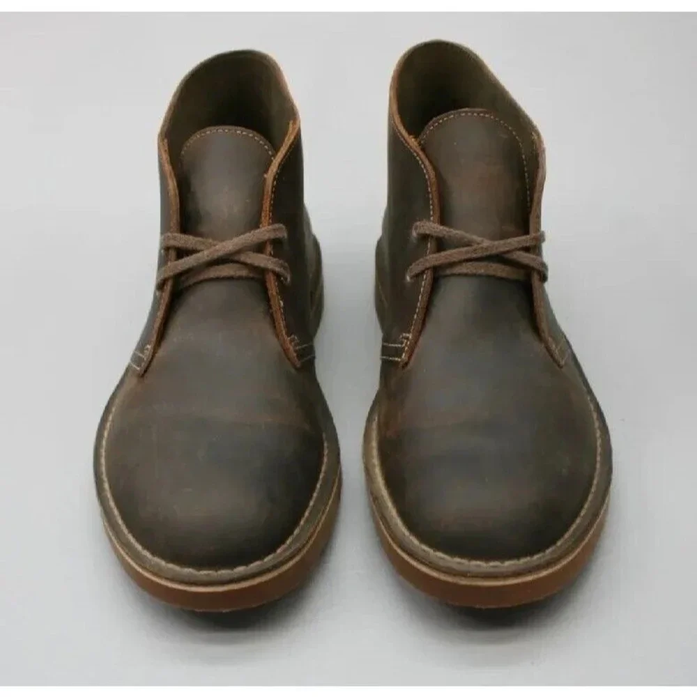 Clarks Bushacre 2 Mens 10 Brown Beeswax Leather Chukka Desert Ankle Boots 15522